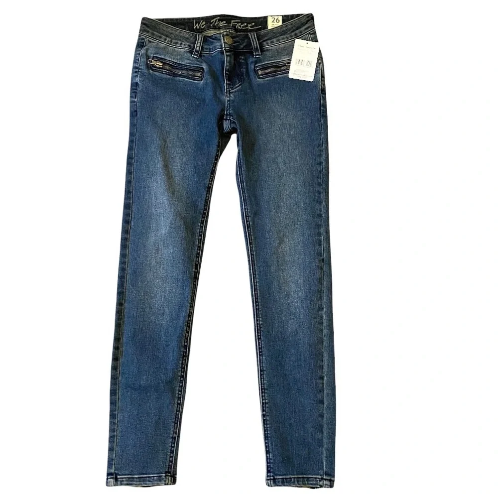 We The Free by Free People NWT Jet low rise skinny jeans Baltic blue size 26
